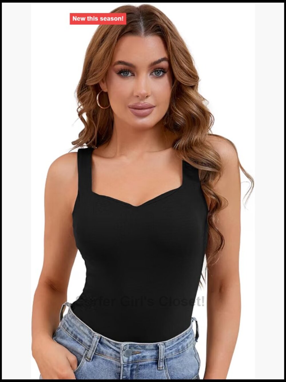 Sleeveless V-Neck Tank Top with Built-In Bra, Acrylic Blend